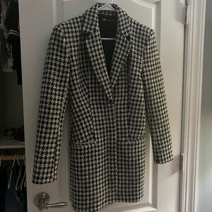 ZARA Houndstooth Structured Blazer Mini Dress